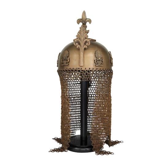 Brass Iron Vintage Helmet, 20" x 8" x 9"